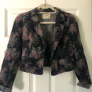 Free People Floral Denim Jacket